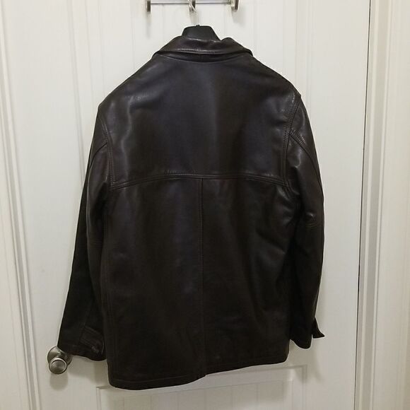 LA MARTINA POLO Genuine Leather Jacket - Brown Men's Outerwear Size L - Picture 6 of 9